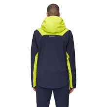 Mammut Alpine Hiking Jacket Haldigrat Hardshell with Hood (waterproof and breathable, for Ski Touring) navy blue/lime